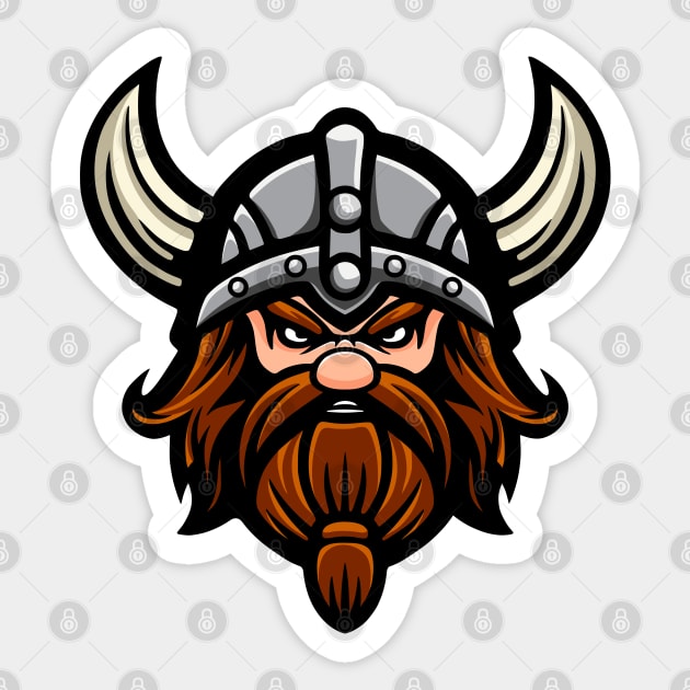 Cartoon viking warrior Sticker by Kusumaillustration